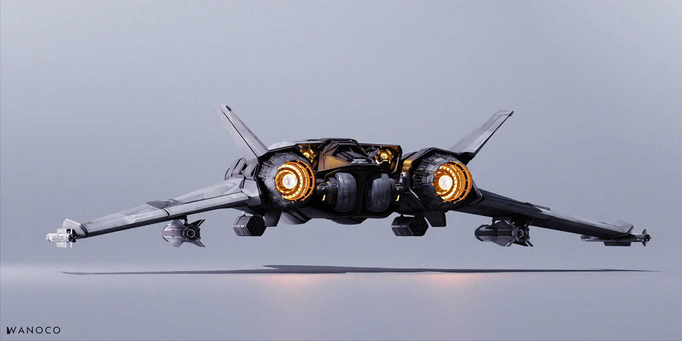 science fiction，future，Fighter，Appearance design，