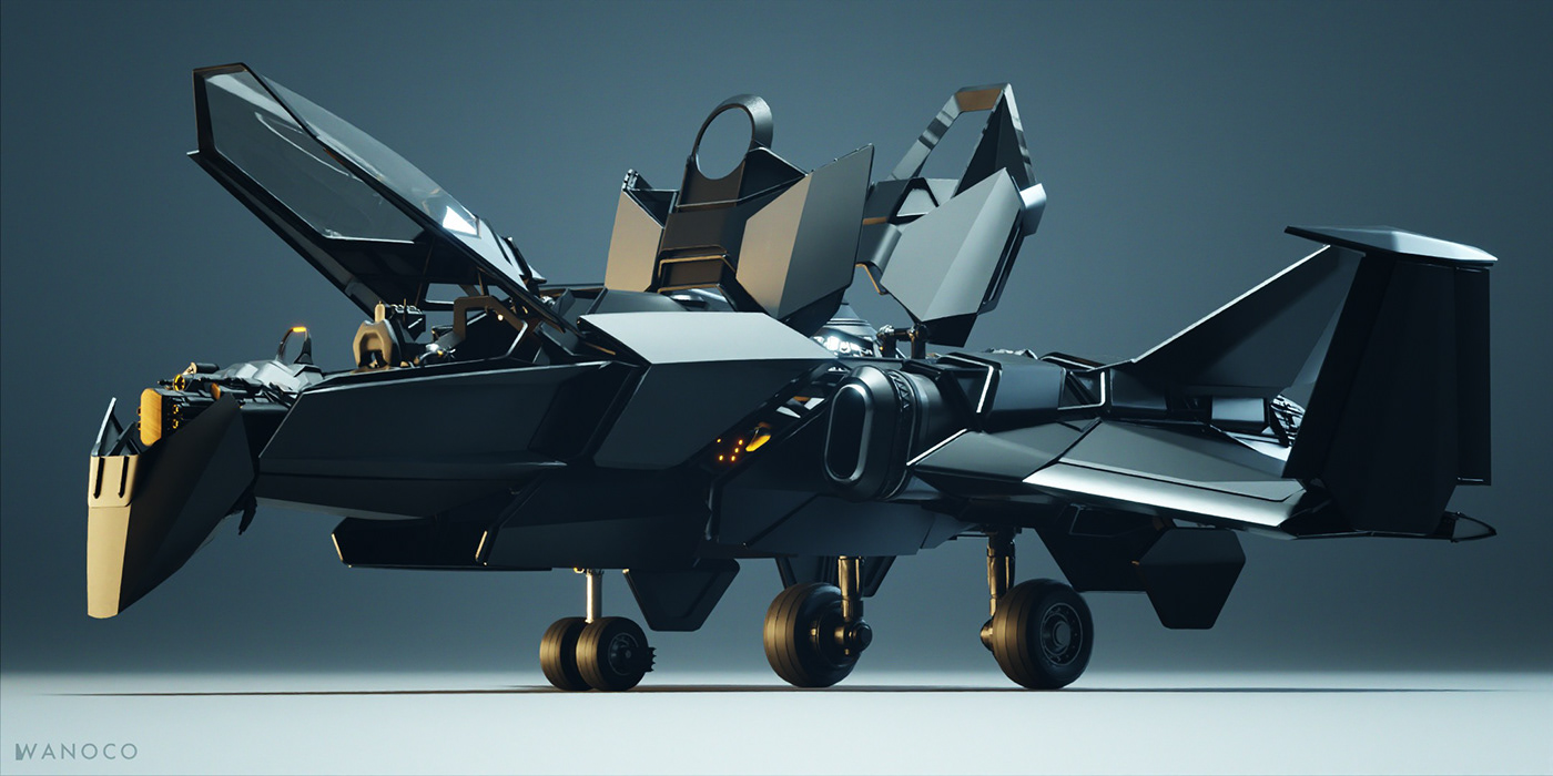 science fiction，future，Fighter，Appearance design，