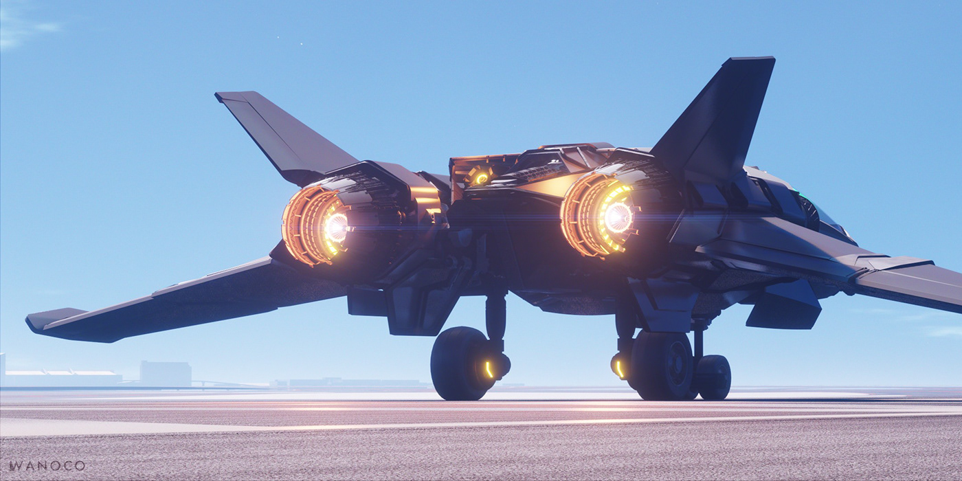 science fiction，future，Fighter，Appearance design，