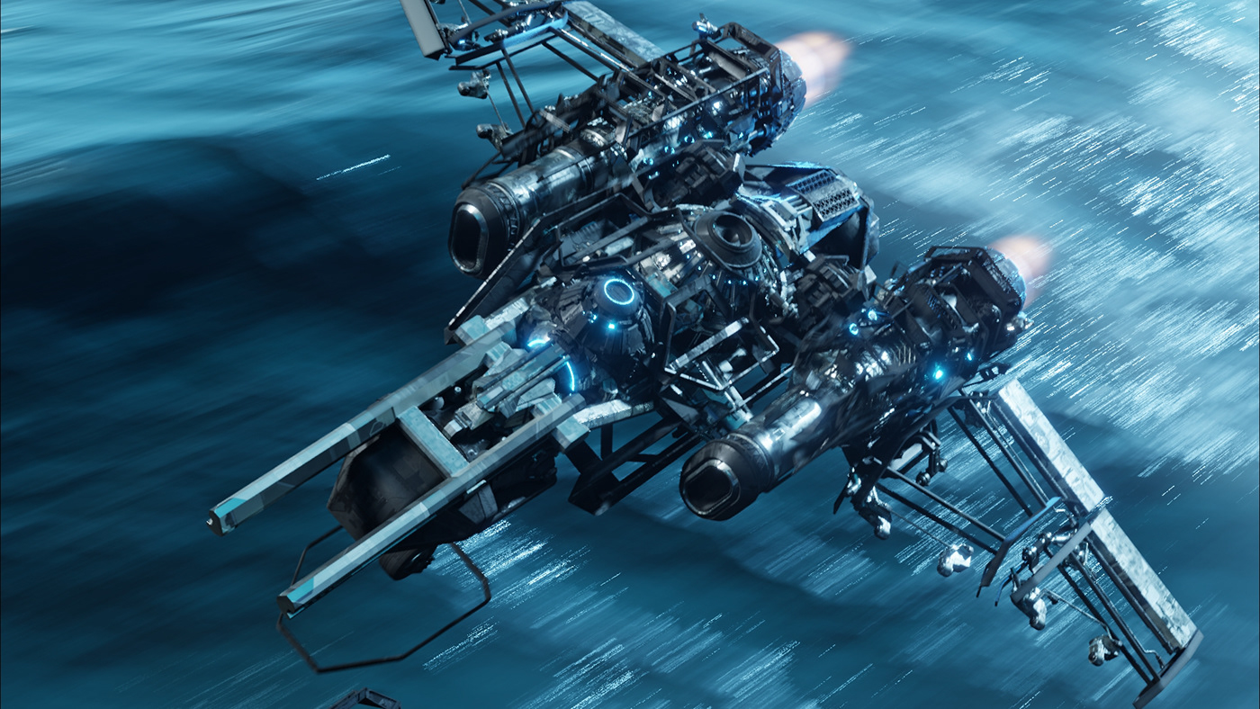 science fiction，future，Fighter，Appearance design，