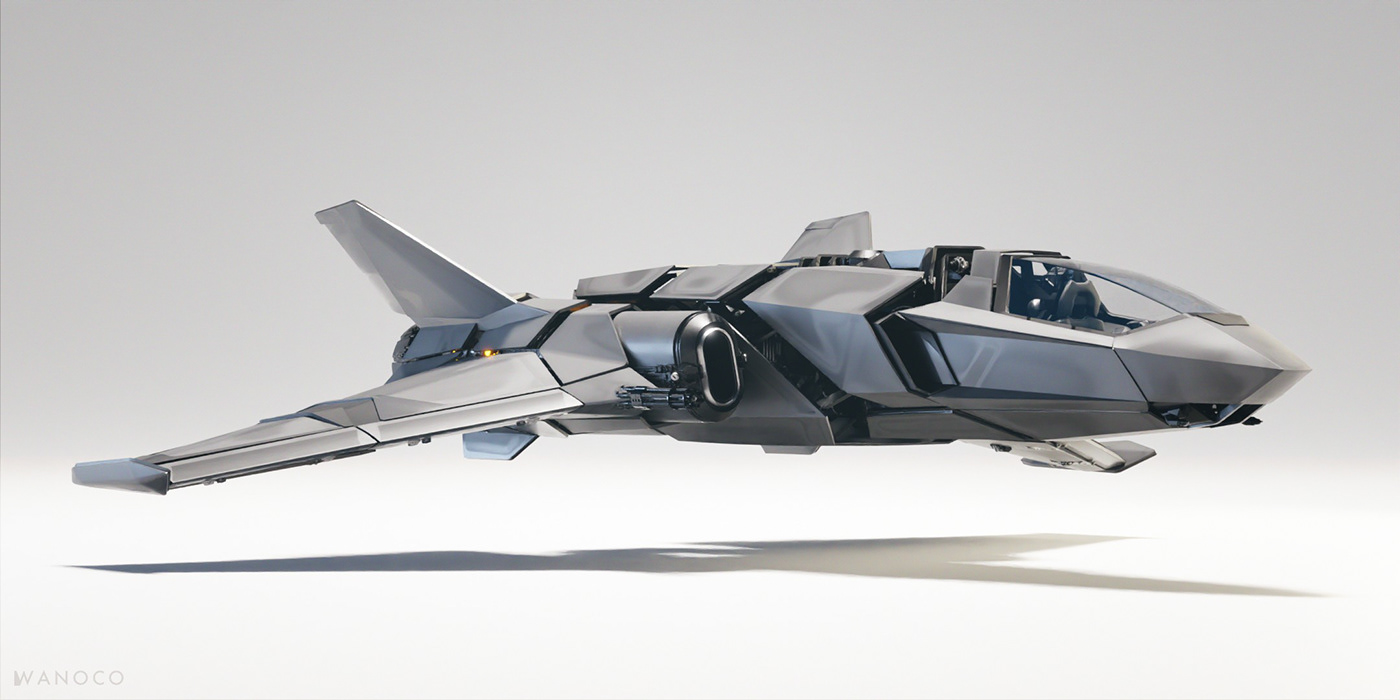 science fiction，future，Fighter，Appearance design，