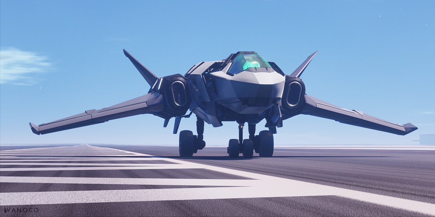 science fiction，future，Fighter，Appearance design，