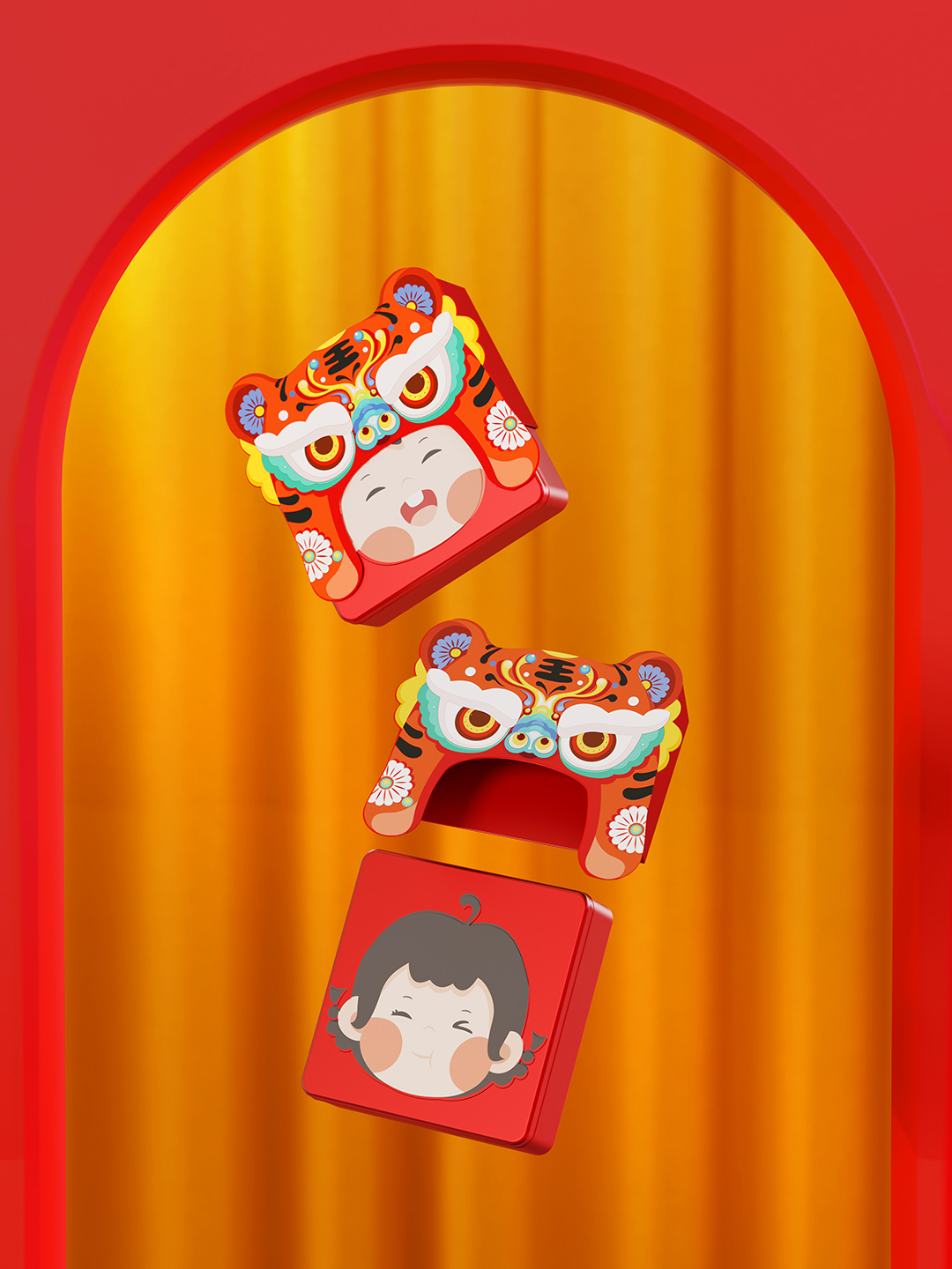 Year of the tiger design，Children design，New Year's Packaging，Festive packaging，IP Design，Interactive design，packing design，Gift Wrapping，