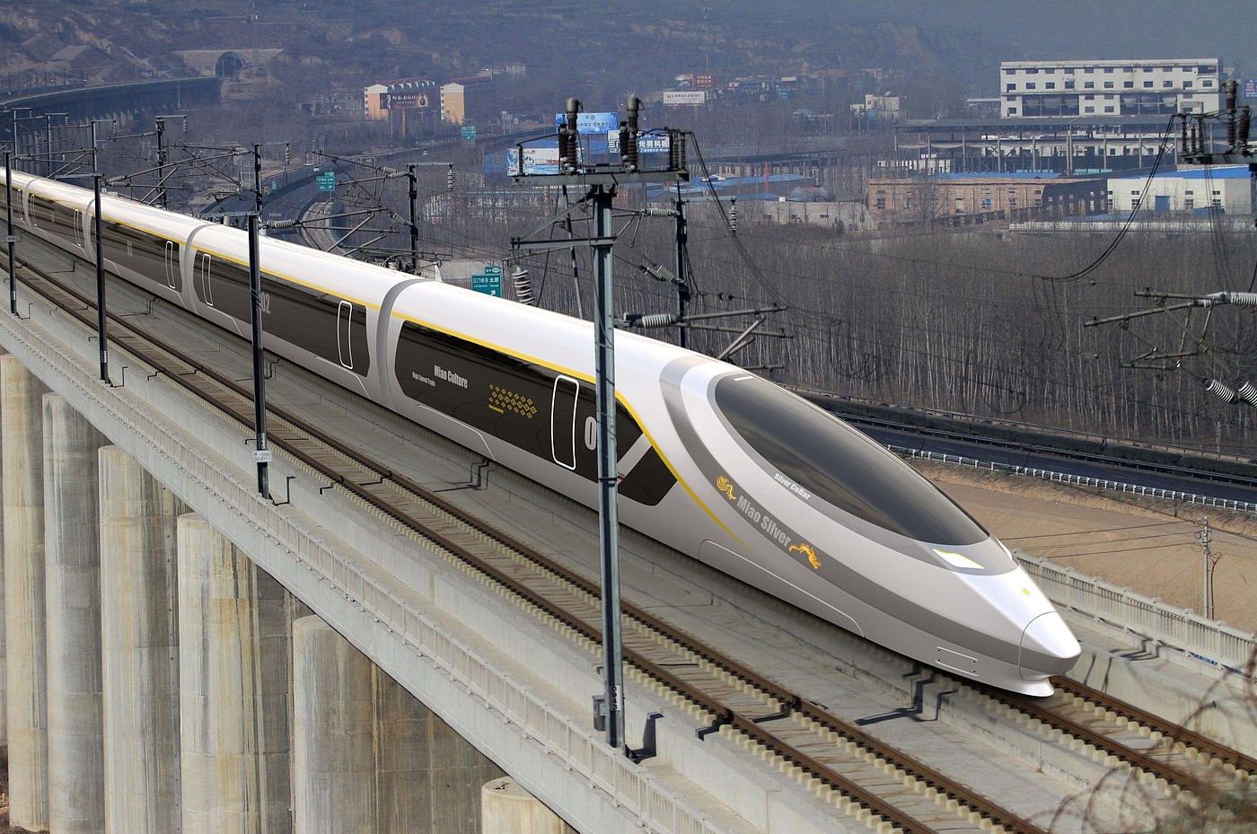 high-speed rail，train，Miao culture，High speed train，Exterior design，