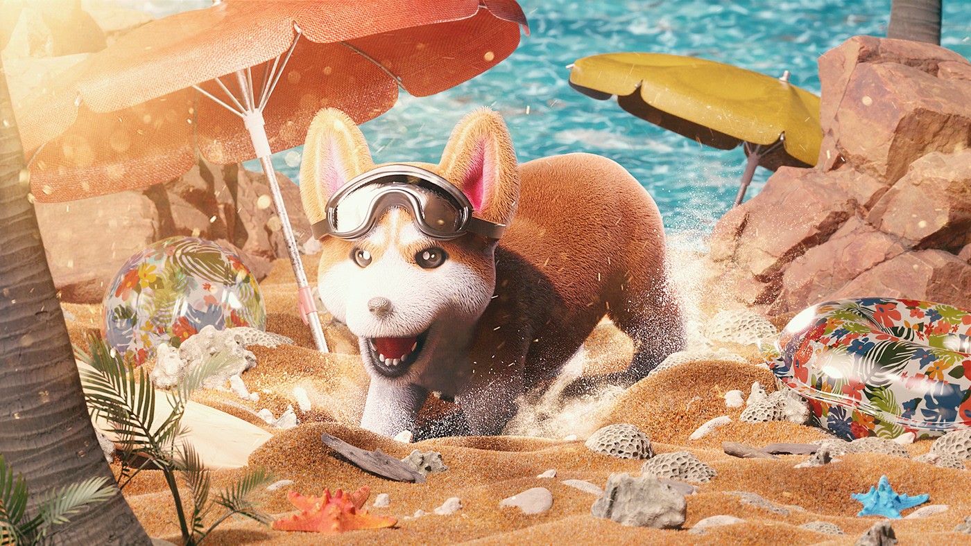 DANJI，BabyDog，product design，IP，3D image，Pets，puppy，