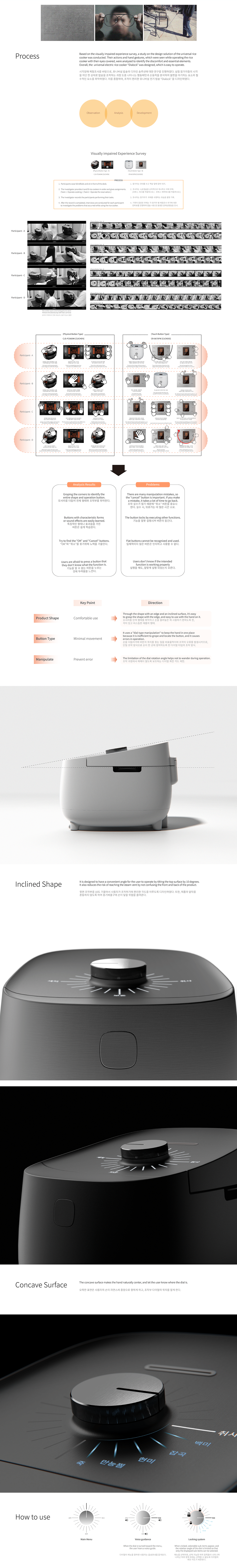 sanggon Ryu，DIALOCK，product design，Design of electric rice cooker，visually impaired ，Designed for the blind，