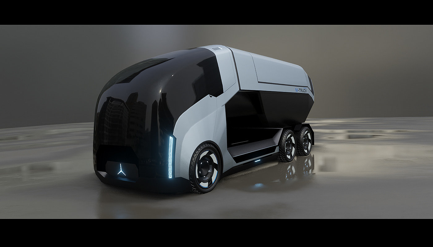 Automobile design，Truck M e-model，conceptual design，Streamlined design，