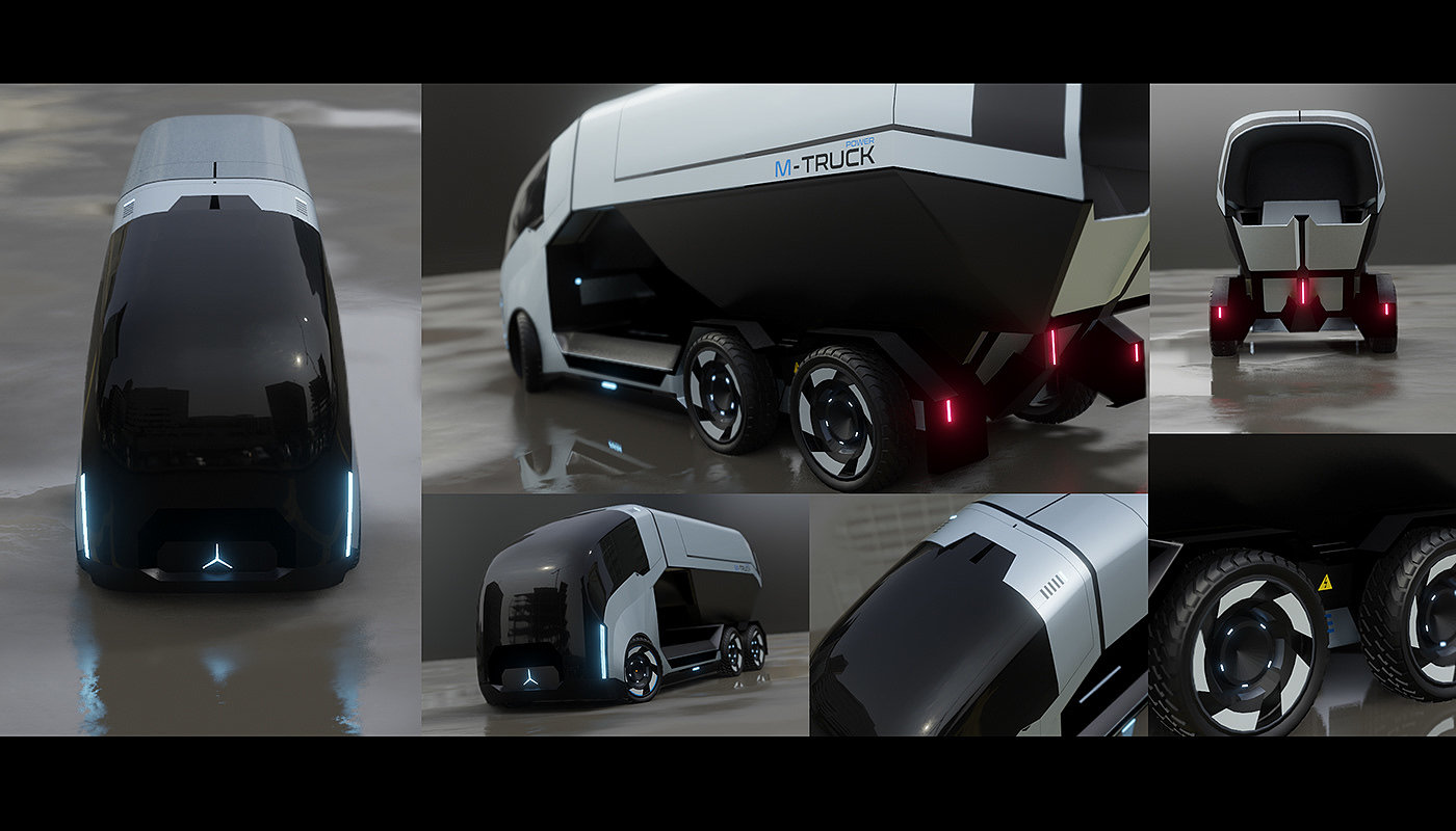 Automobile design，Truck M e-model，conceptual design，Streamlined design，