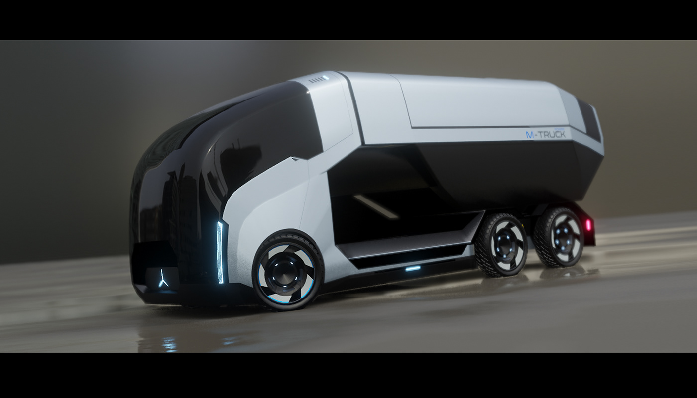 Automobile design，Truck M e-model，conceptual design，Streamlined design，
