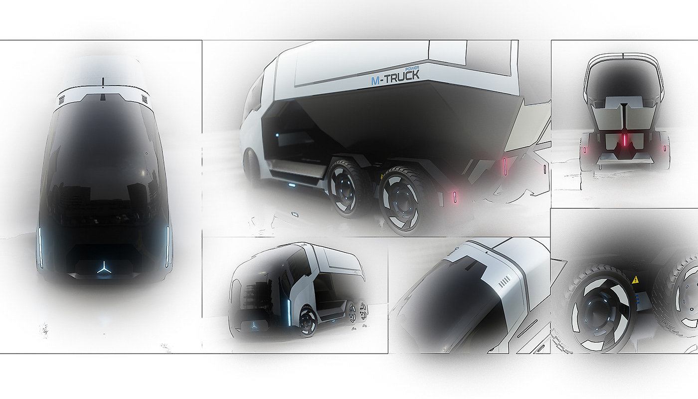 Automobile design，Truck M e-model，conceptual design，Streamlined design，