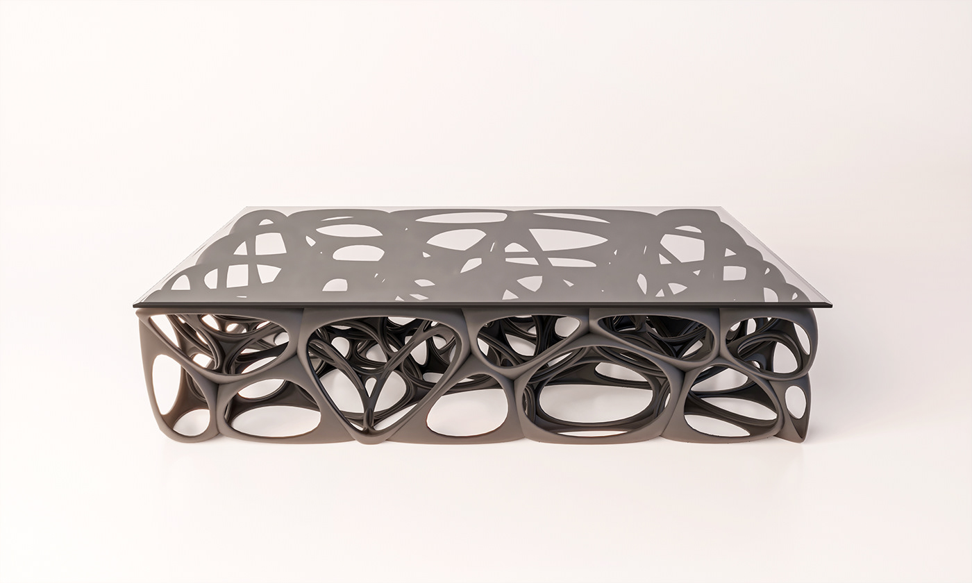 abed effat，Parametric coffee table，product design，algorithm，Robot manufacturing，Grasshopper3D，parametric，