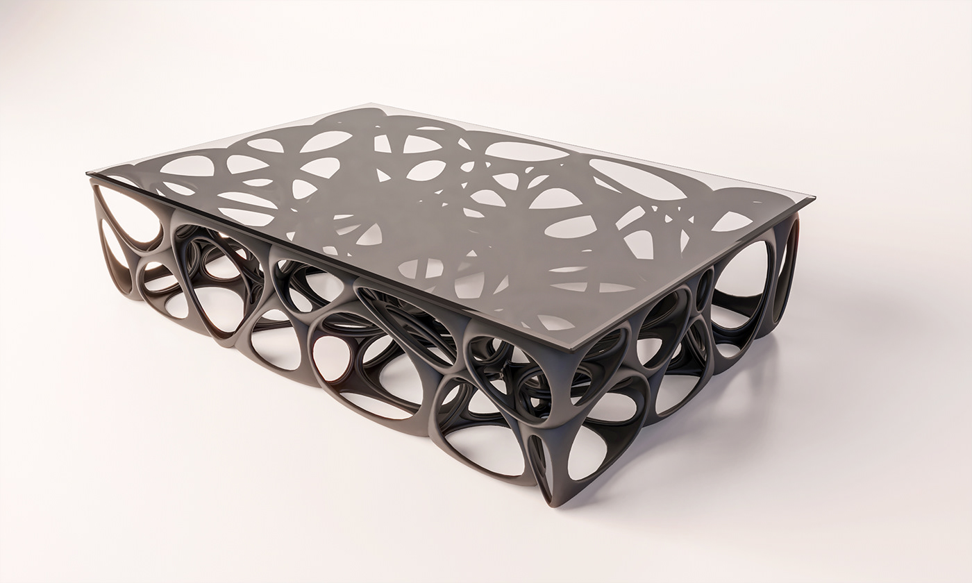 abed effat，Parametric coffee table，product design，algorithm，Robot manufacturing，Grasshopper3D，parametric，