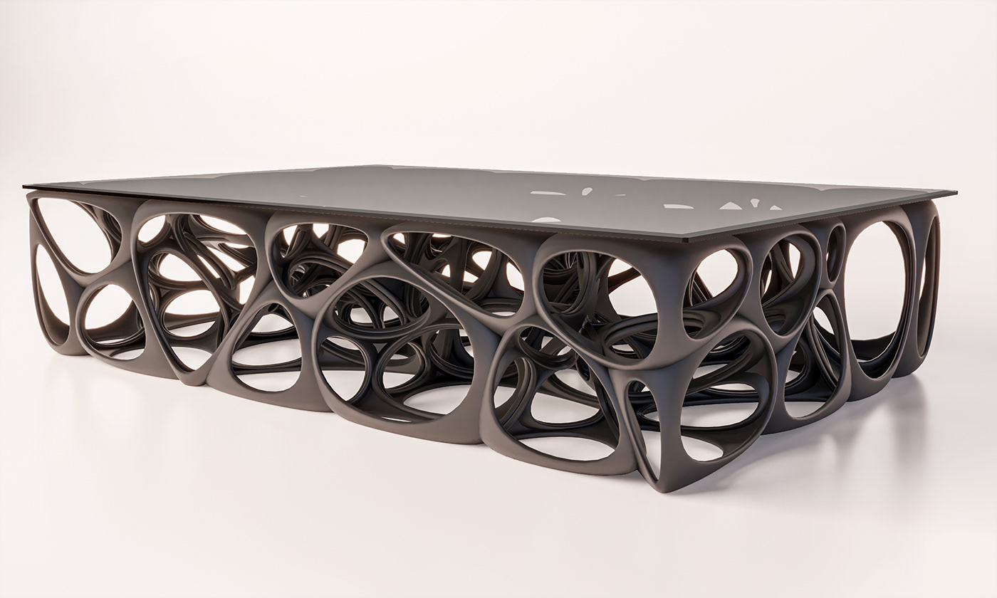 abed effat，Parametric coffee table，product design，algorithm，Robot manufacturing，Grasshopper3D，parametric，