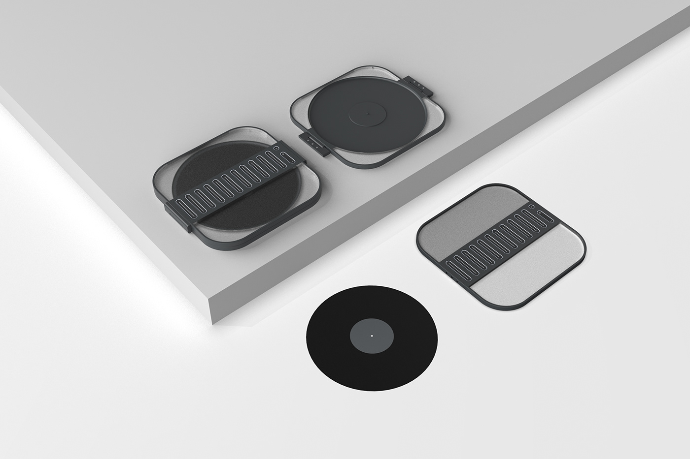 Enyang Zhu，Vinyl record packaging，LAUNCHPAD，packing design，Digital user experience，Entity product interaction，jukebox，