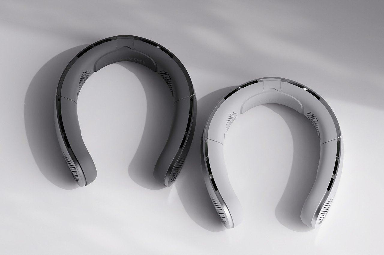 product design，Neck strap fan，Neckband Fan Vision，Cyberpunk，Futurism，