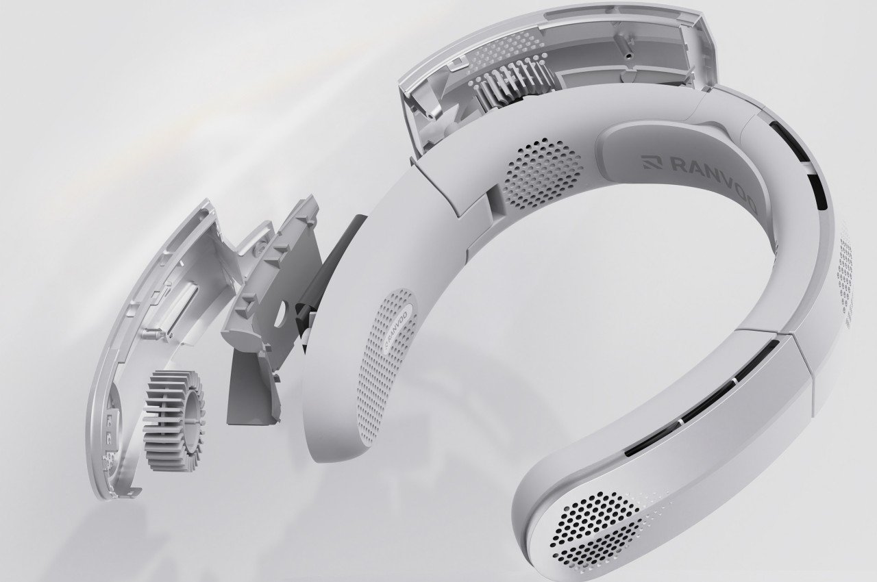 product design，Neck strap fan，Neckband Fan Vision，Cyberpunk，Futurism，