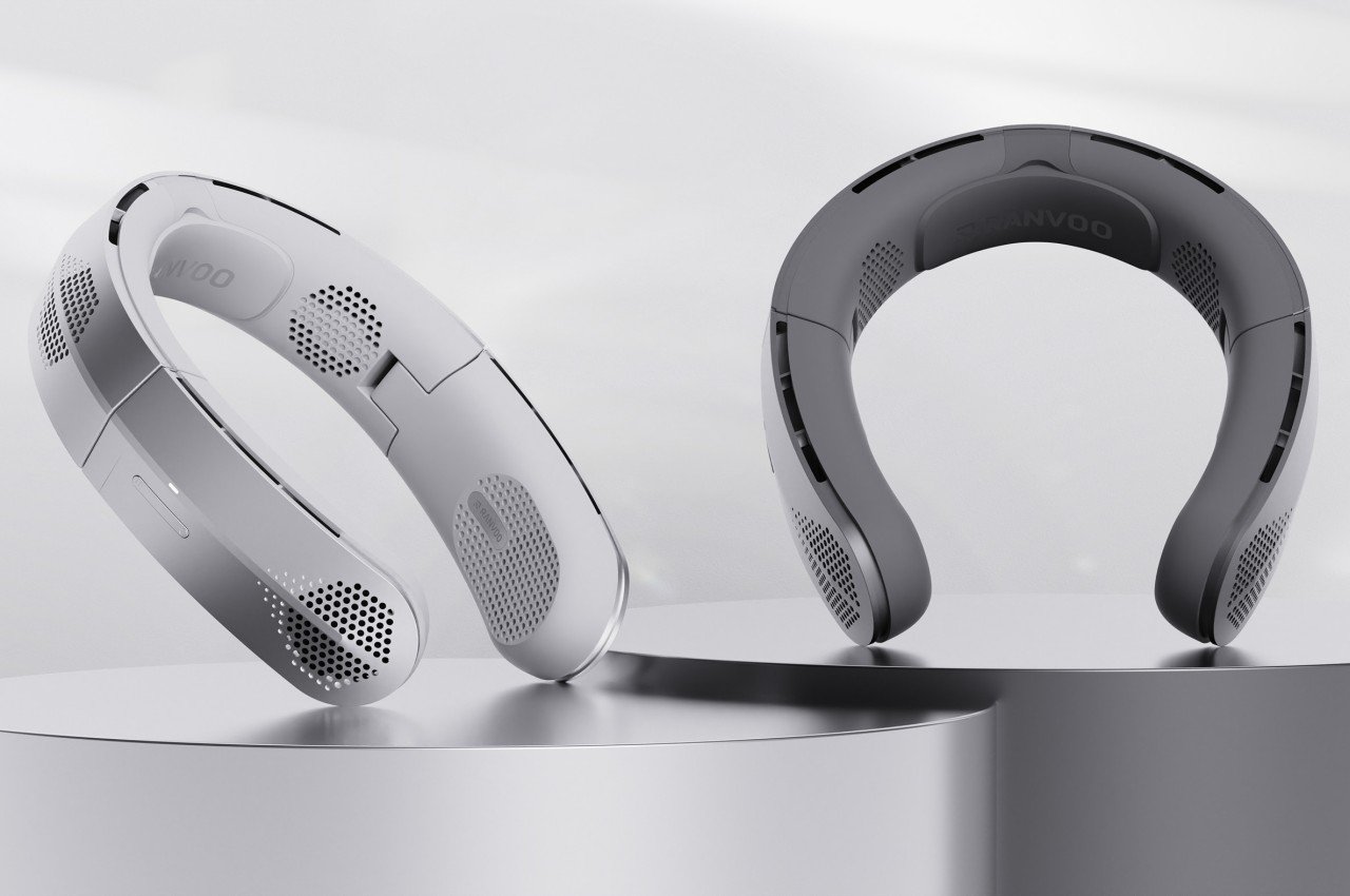 product design，Neck strap fan，Neckband Fan Vision，Cyberpunk，Futurism，