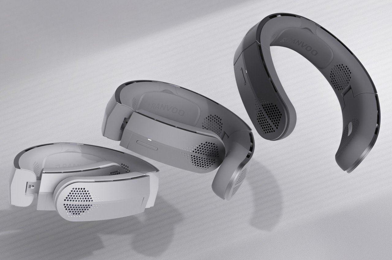 product design，Neck strap fan，Neckband Fan Vision，Cyberpunk，Futurism，