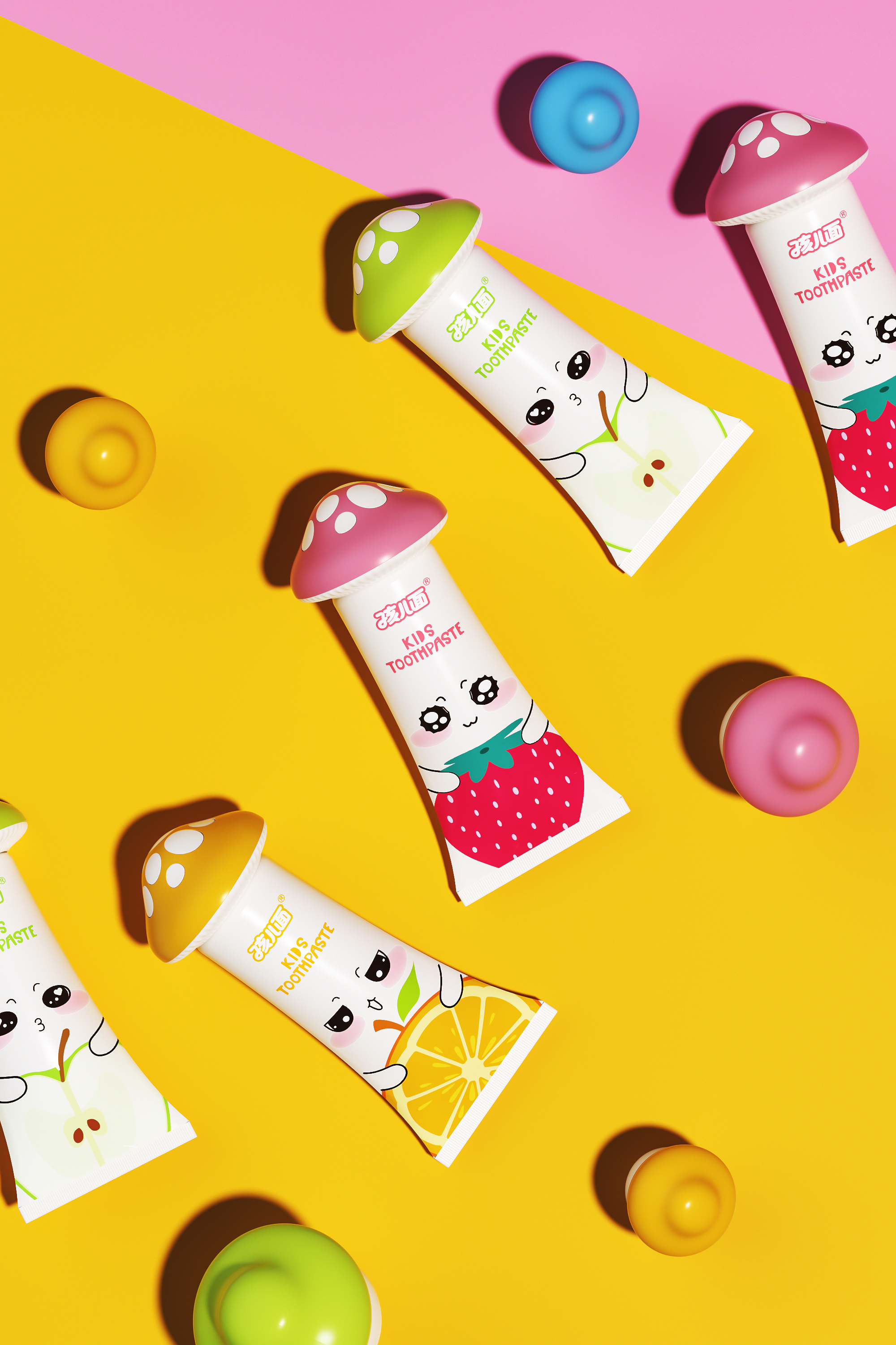 Children's skin care，Skin care packaging，Cartoon packaging，Cartoon design，Design of toiletries，Children design，Mushroom，pentawards，