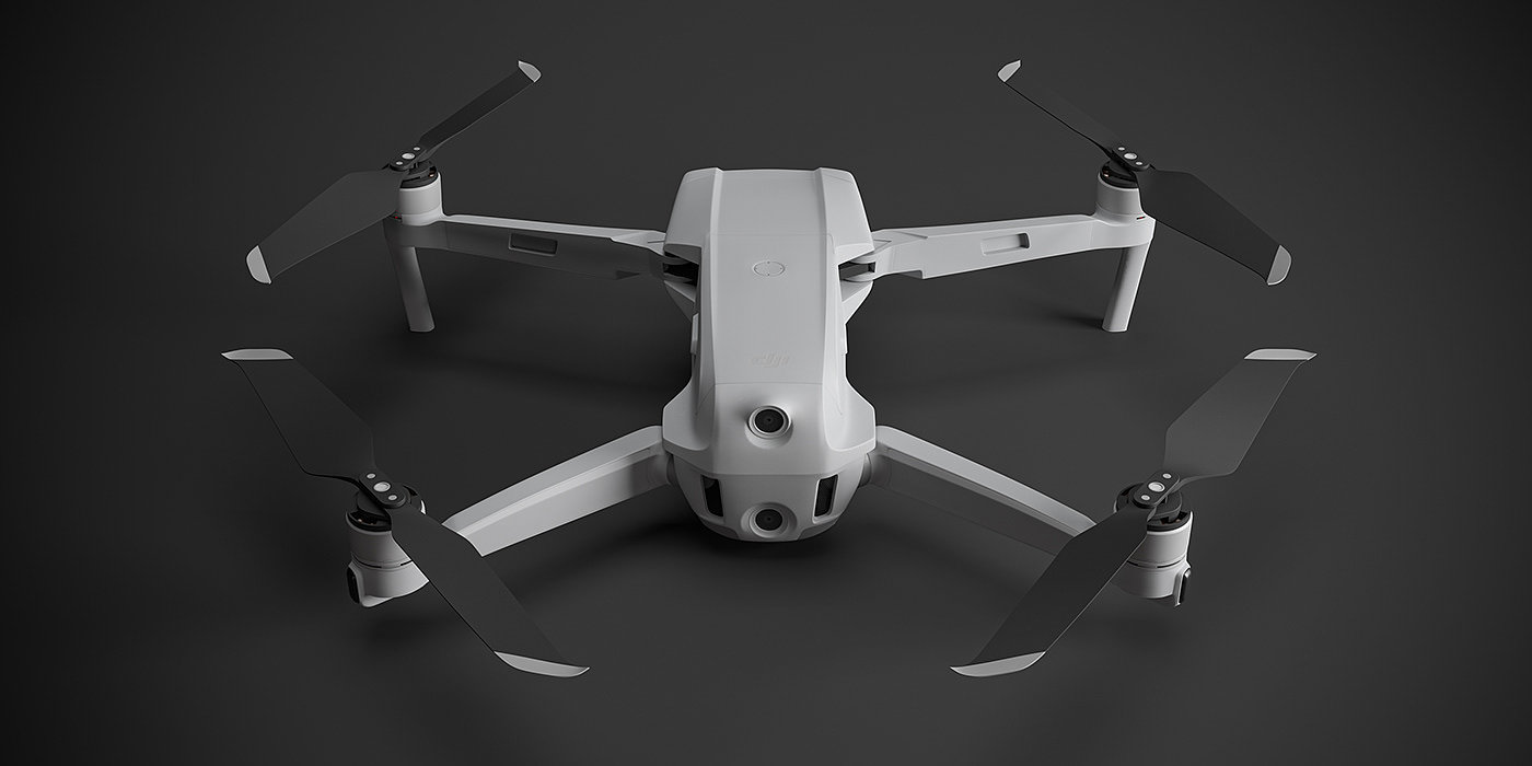 3D model，UAV，white，cgi，