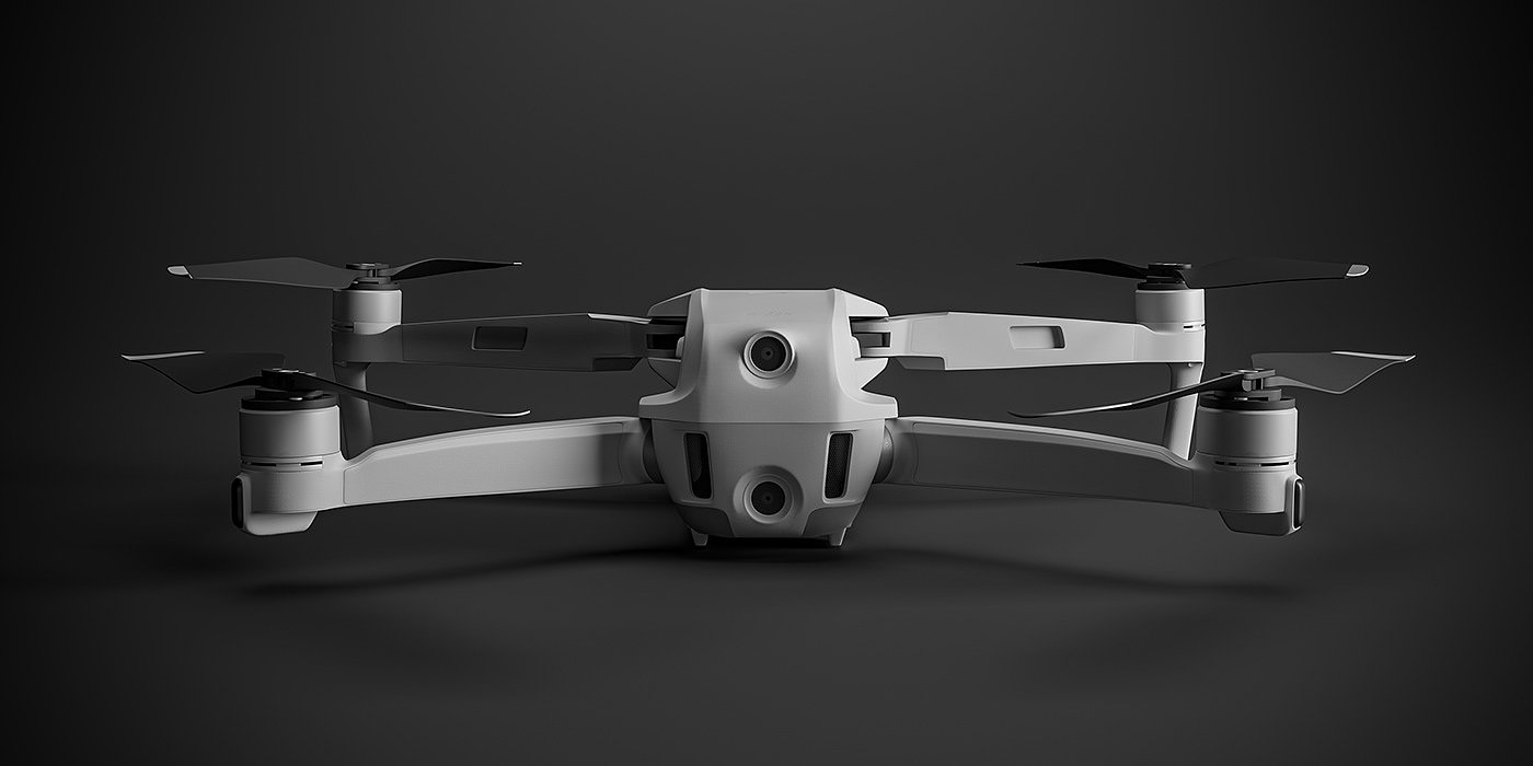 3D model，UAV，white，cgi，