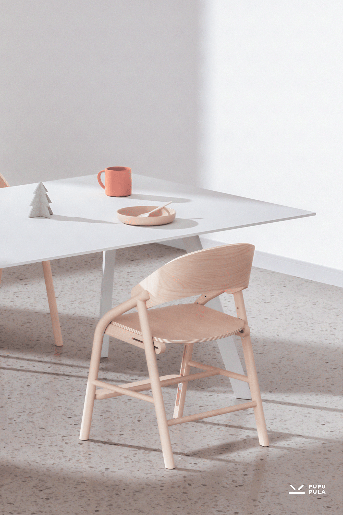 High chair，Children's section，Wooden chair，grace，fluent，