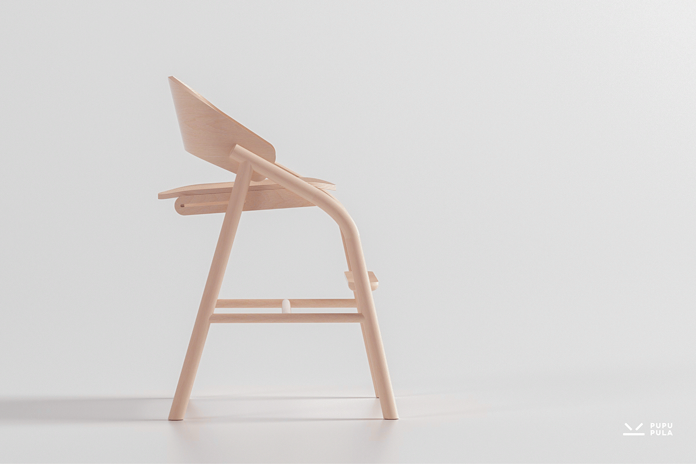 High chair，Children's section，Wooden chair，grace，fluent，