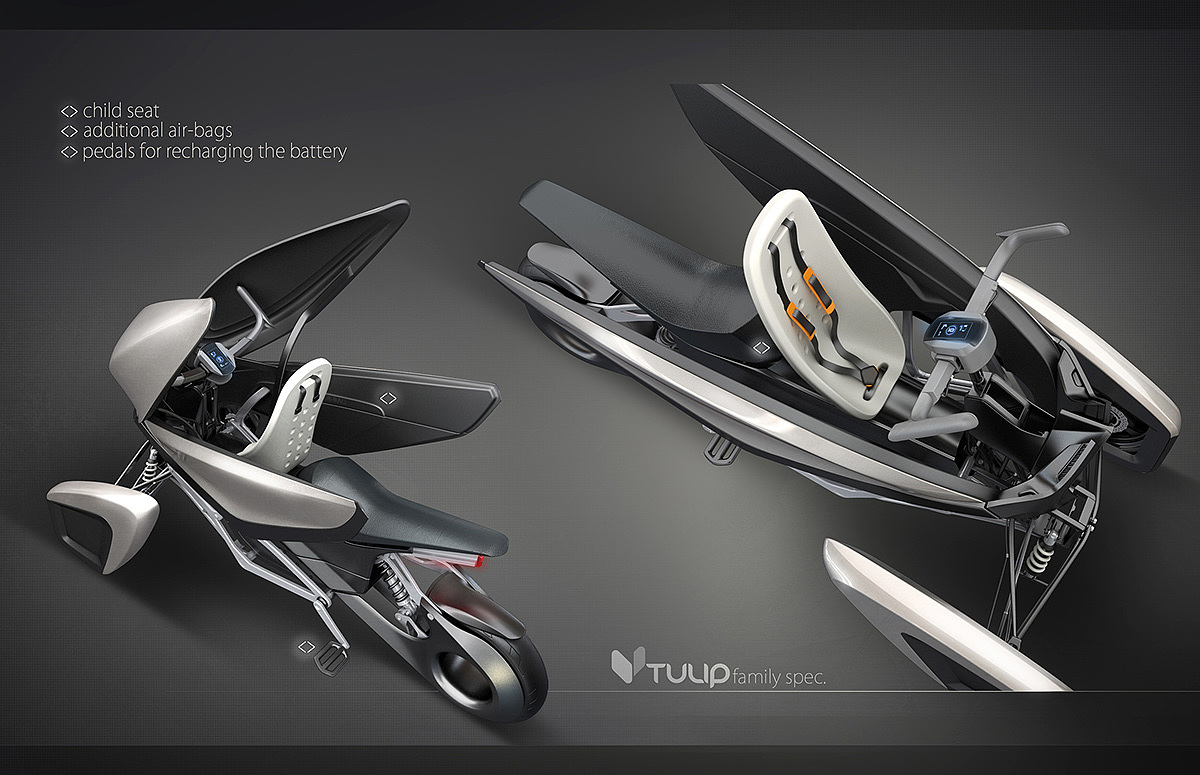 Electric vehicle，Ultralight，Zero emission，small-scale，flexible，tulips，