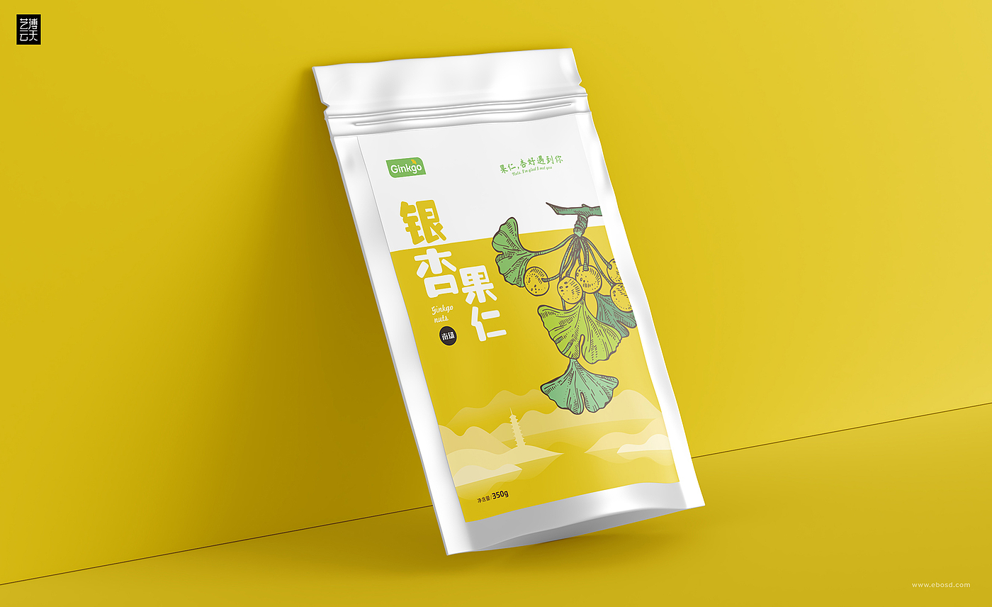 Nut packaging，Ginkgo packaging，packing design，Product packaging，Food packaging，Graphic Artist Designer，Brand design，