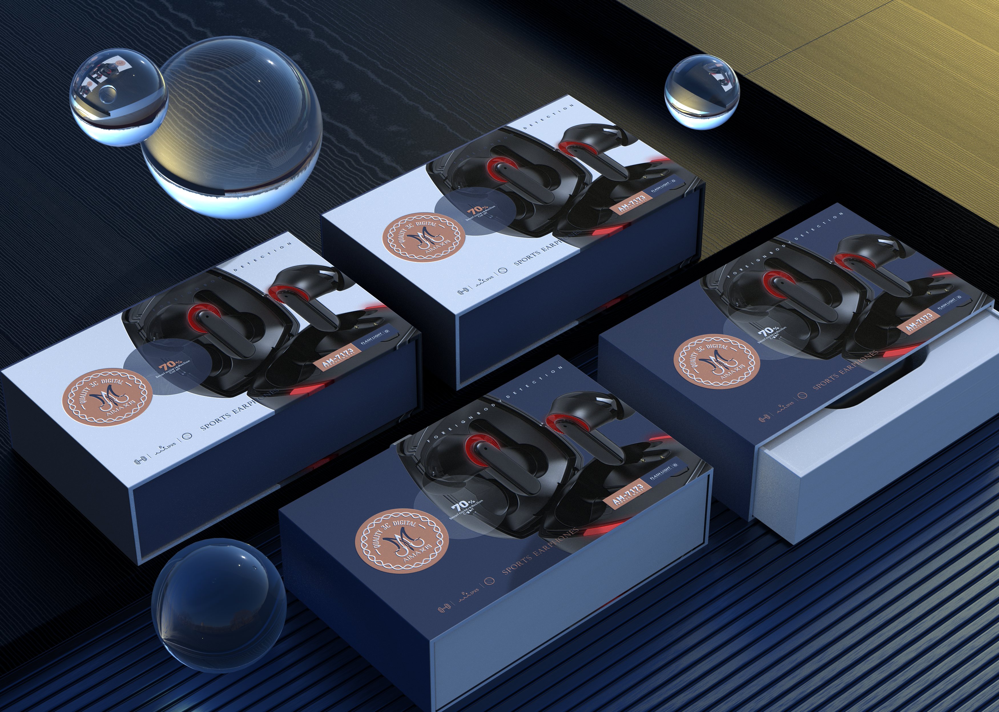 Wireless Bluetooth，Bluetooth headset，3C digital，packing design，Brand design，Digital packaging，Mobile Accessories，Accessories packaging，