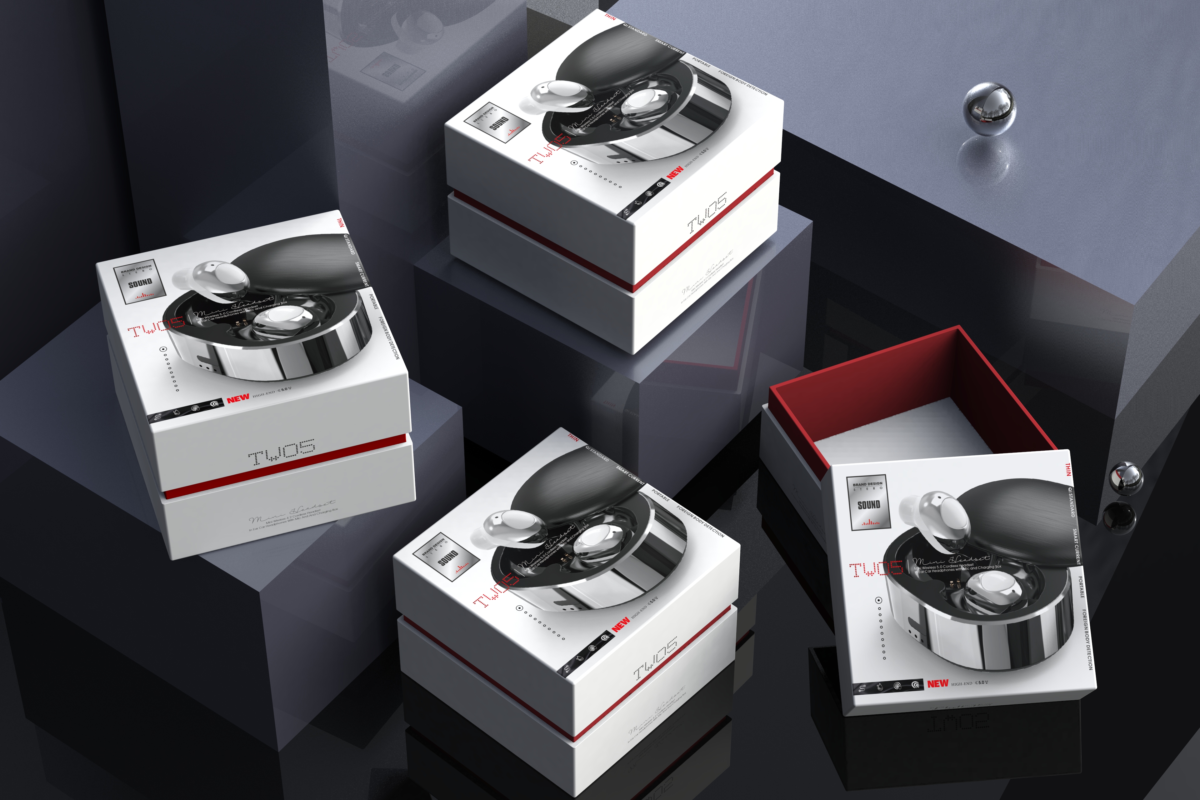 Wireless Bluetooth，Bluetooth headset，3C digital，packing design，Brand design，Digital packaging，Mobile Accessories，Accessories packaging，