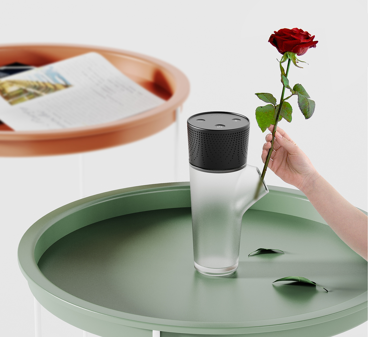 industrial design，Simplicity，Bluetooth Speaker ，vase，