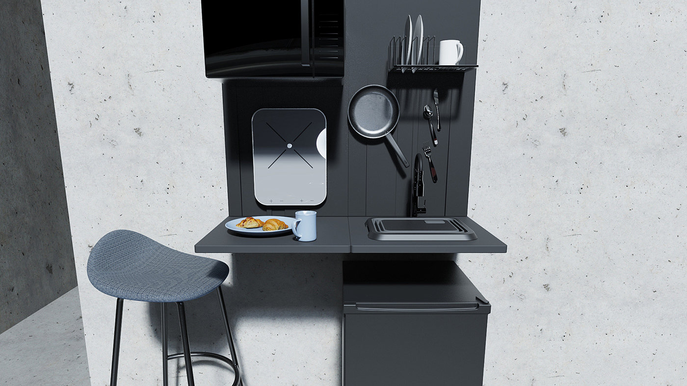 厨房，一米磁性，室内设计，渲染可视化，cgi，架子，
