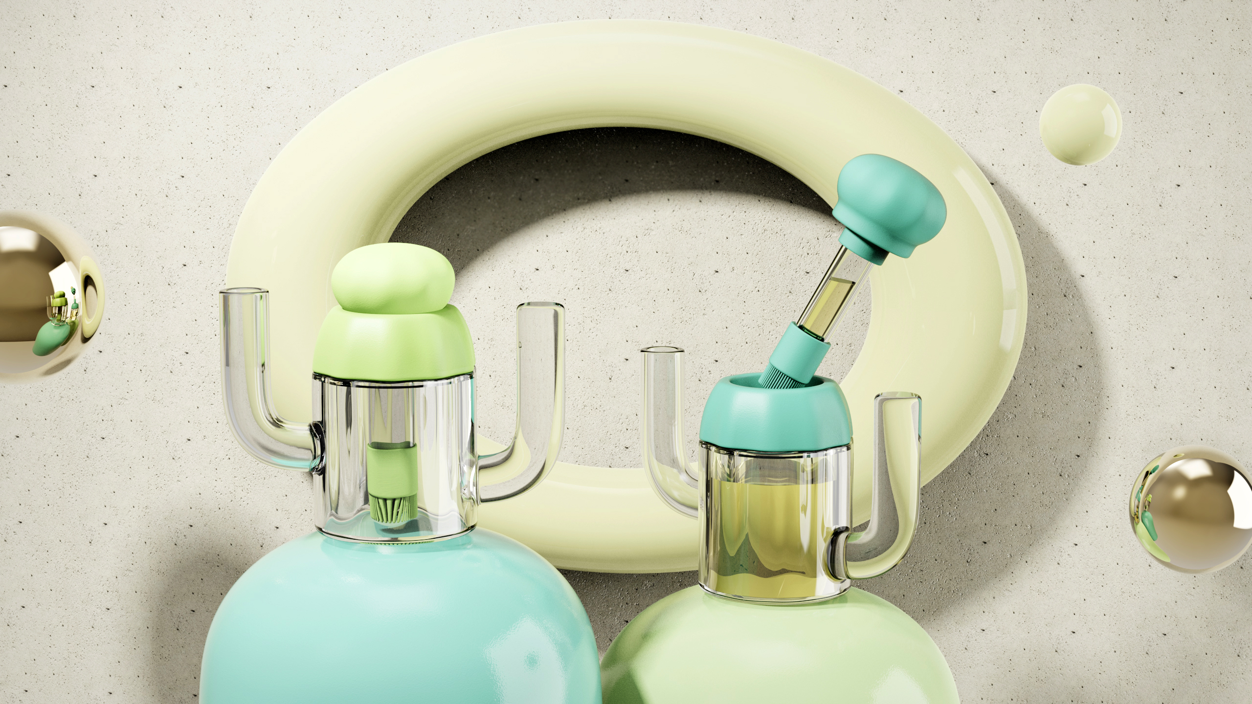 Oil pot，Cactus oil jug design，Kitchen storage，Bionics Design ，Innovative design，Original design，Cultural and creative design，