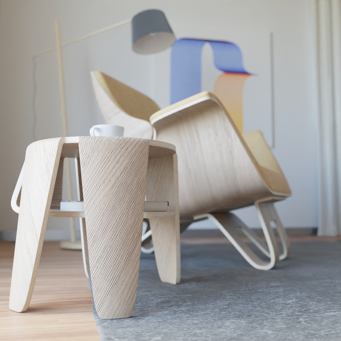 bloom，bench，Side table，environment protection，