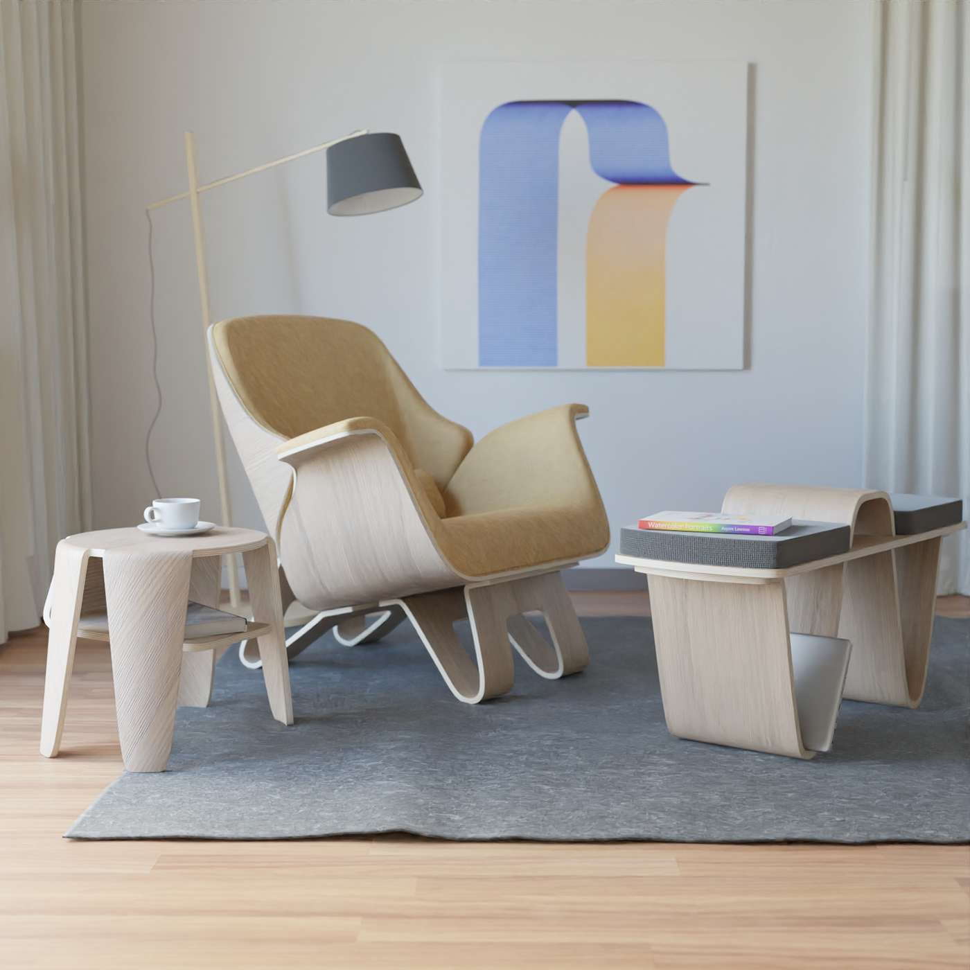 bloom，bench，Side table，environment protection，