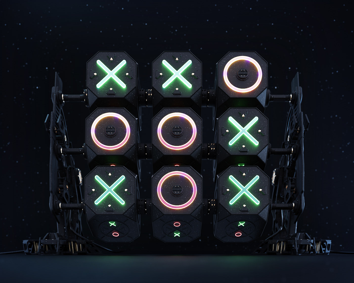 Blender 3D，Dark wind，tic-tac-toe，Product video，