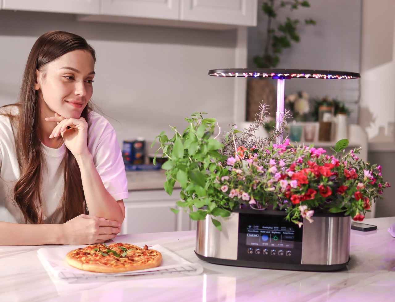 Hydroponic culture，Automatic circulation pump，Solar LED，fully automatic，