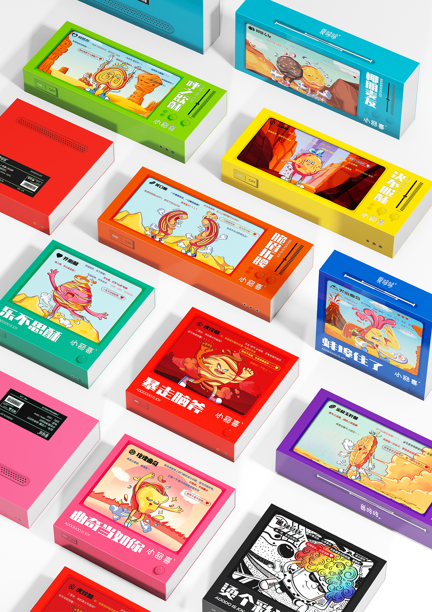 Food packaging，Food design，Snack packaging design，Brand design，Cartoon design，Barrage，pentawards，Younger design，