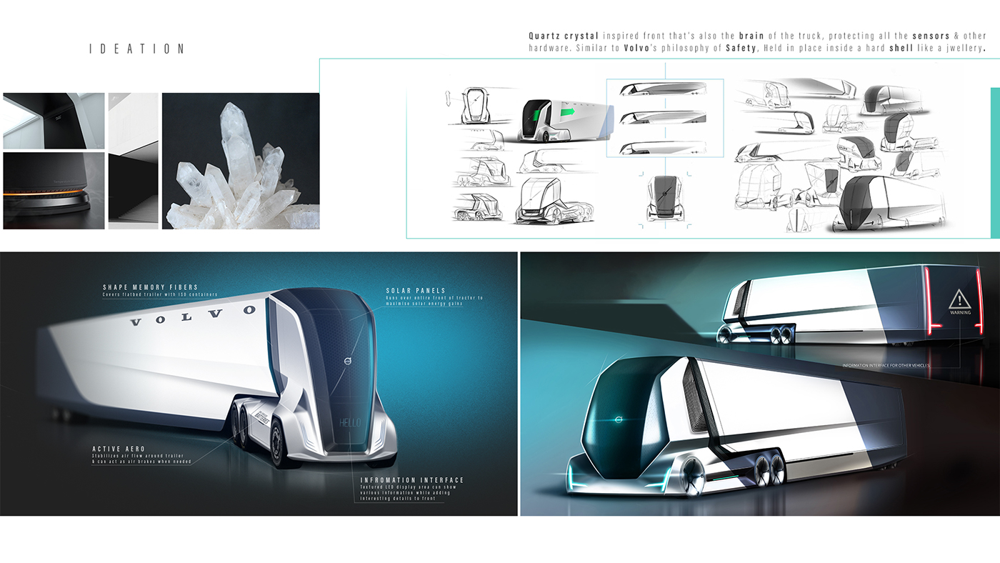 Volvo，Concept truck，industrial design，sketch，