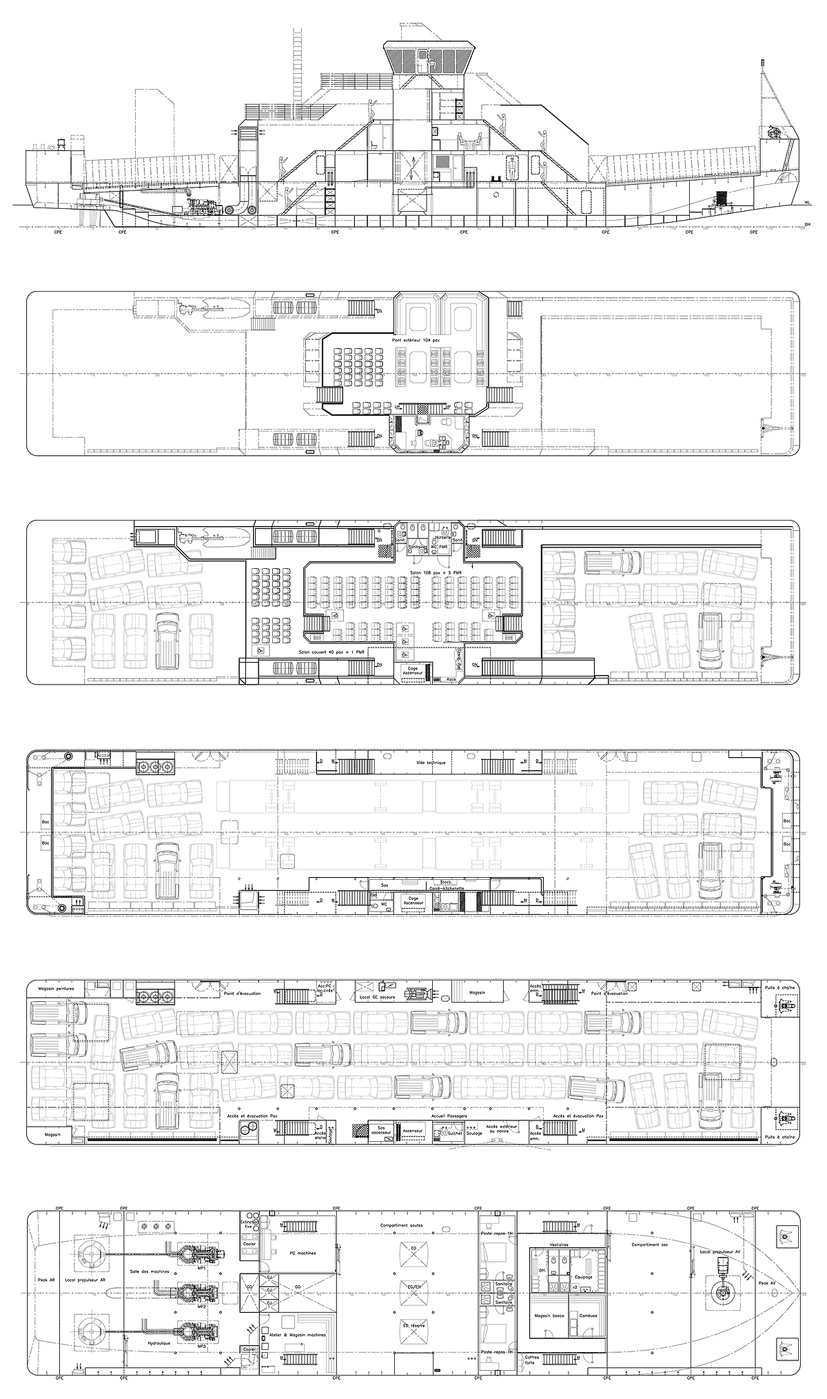 Ferry design，industrial design，CAD drawing，Concept yacht，