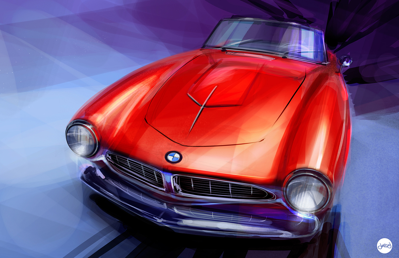 Hand drawn car，industrial design，Hand drawing technique，