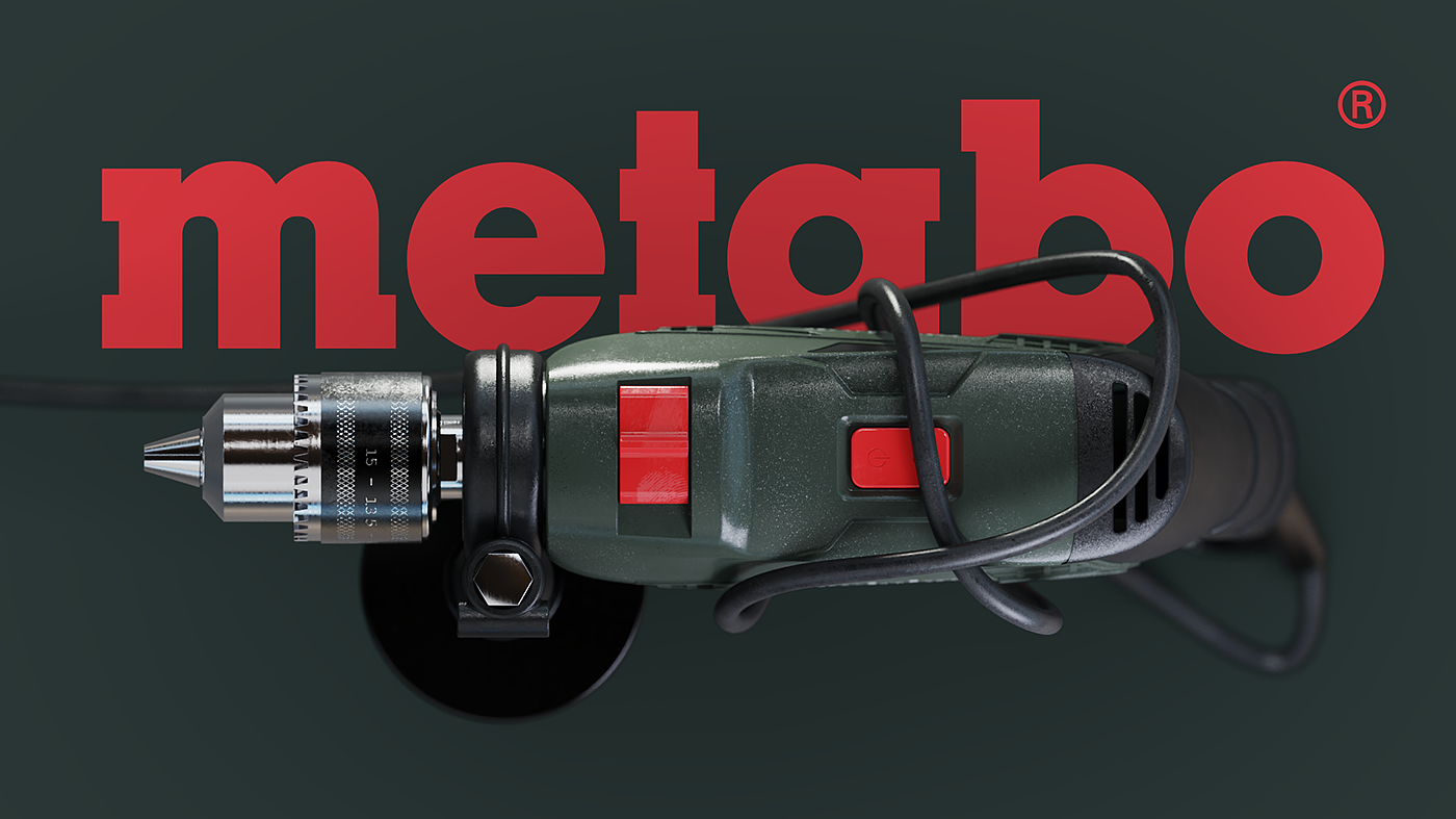 Metabo driller，工具，三维模型，3d渲染，