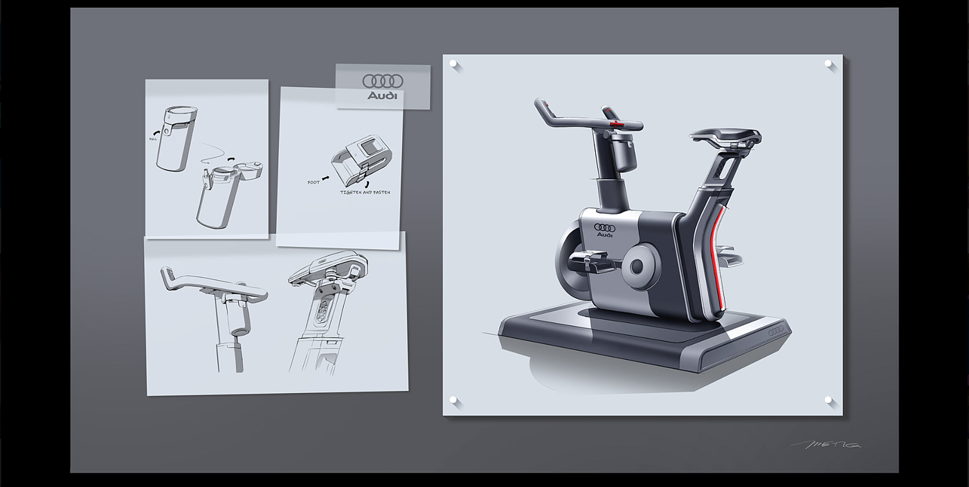 audi，Spinning bike，Ergonomics，Intelligent products，Sports fitness，layout，Derivative products，