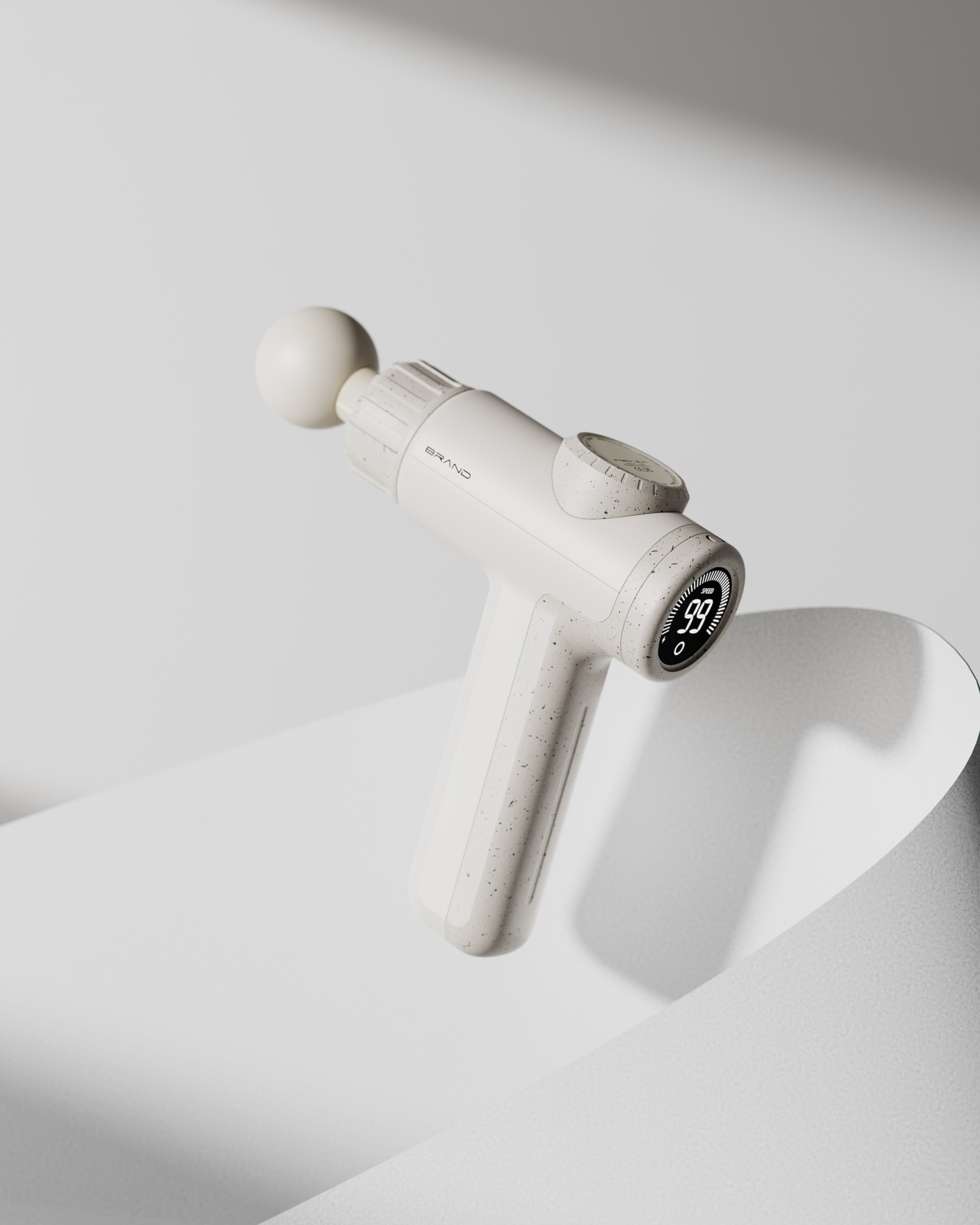 Appearance Design of Fascia Gun，Light and shadow scene，product design，Appearance design，Scene rendering，Handheld products，MASSAGRGUN，Massage gun，