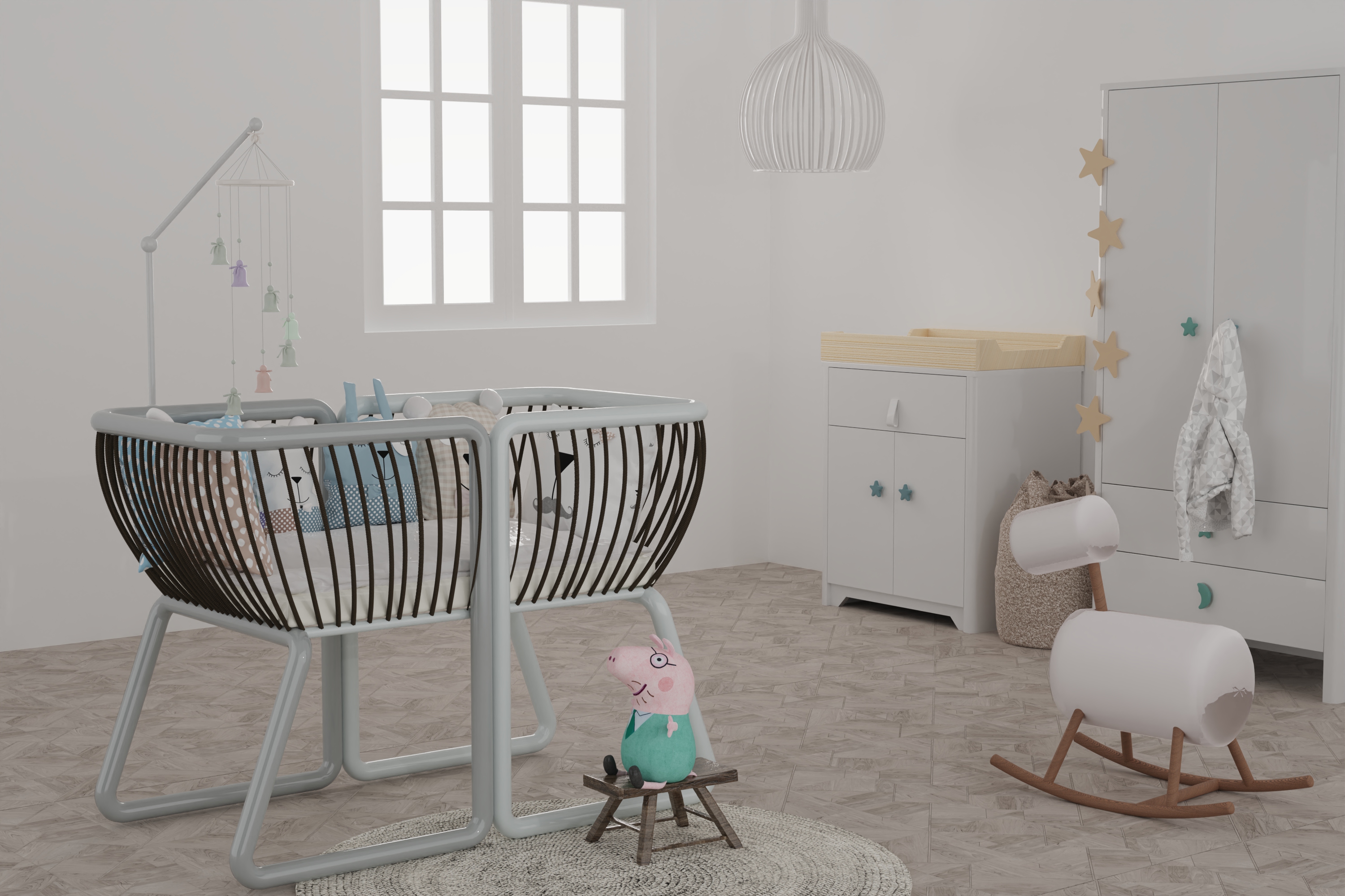 Baby bed，furniture design ，product design，industrial design，