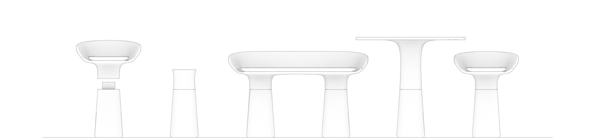 modularization，bench，Furniture combination，Marble，