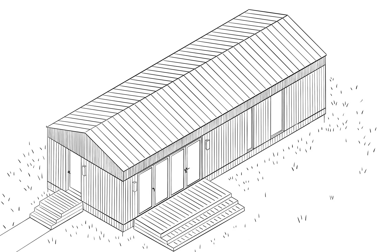 Wooden house，Glass wall，sustainable，environment protection，