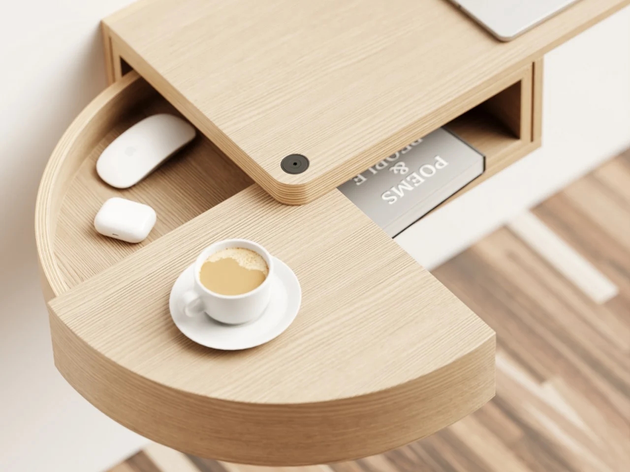 desk，woodiness，Rotating drawer，Russian Dolls，