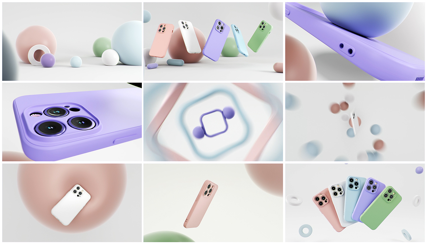 c4d，3D rendering animation，Advertising video clips，Liquid silicone phone case，E-commerce video，Three-dimensional short film，